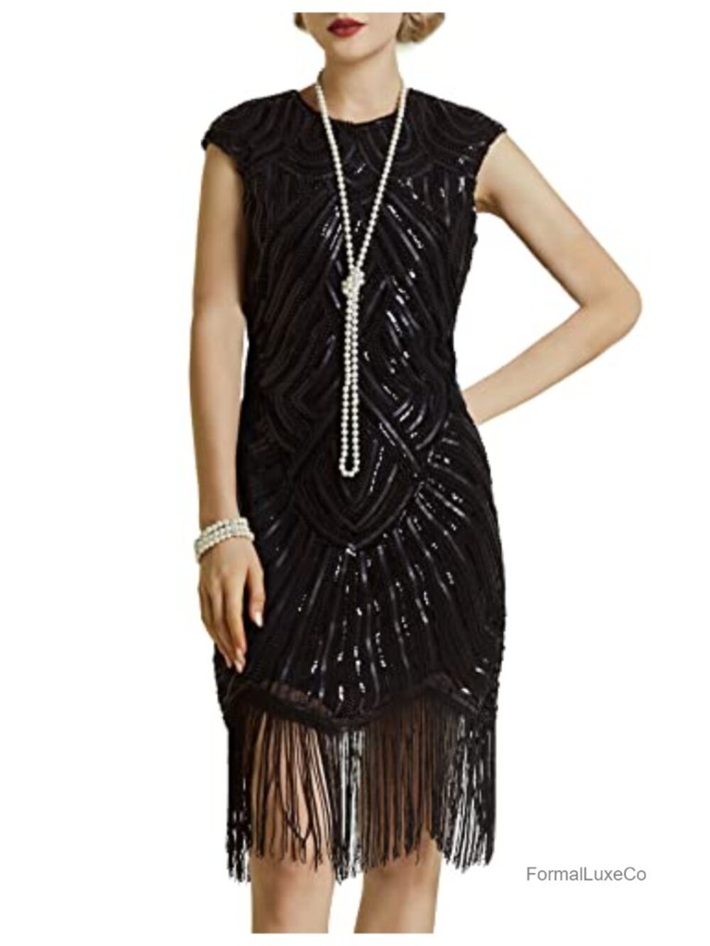 BABEYOND Women's Flapper Dresses 1920s Beaded Fringed Great Gatsby Dress